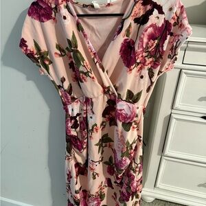 Pinkblush Floral Midi Dress in Pink and Purple